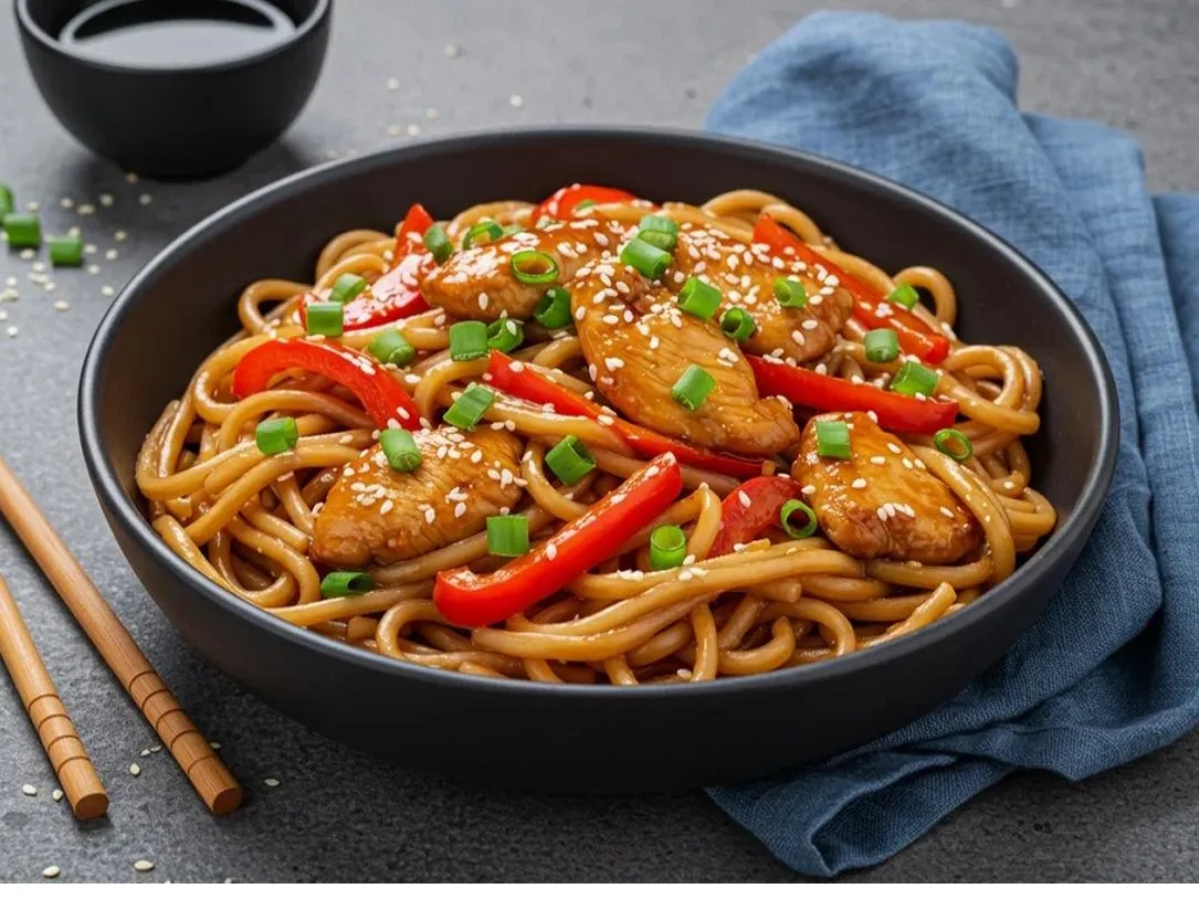WOK пшеничный с курицей.